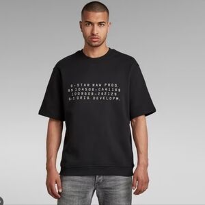 G-Star Raw Embro Text Sweater Graphic Short Sleeve Mens Size S